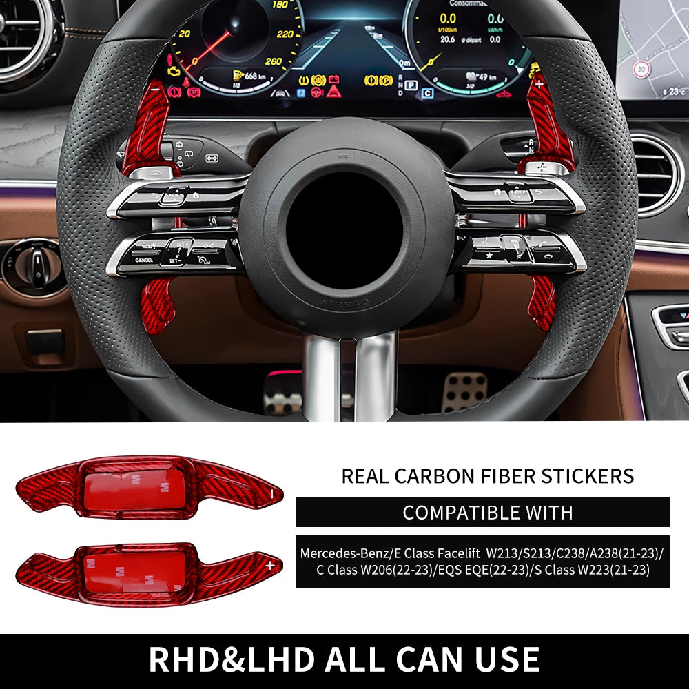Echte carbon schakelflippers voor Mercedes C-Klasse W206, E & S-Klasse