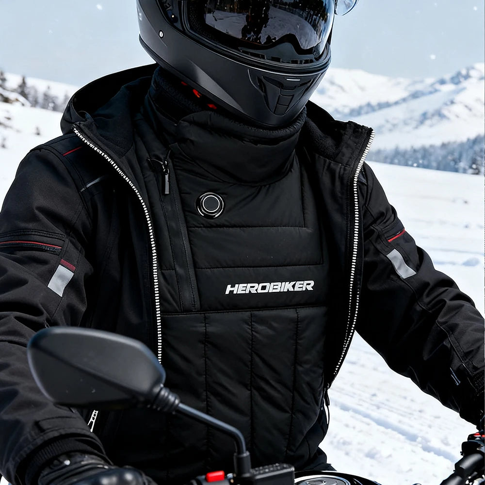 Winddichte nek- en borstwarmer voor de motor