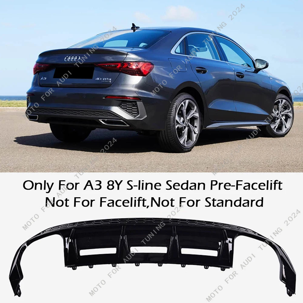 S3-look achterdiffuser voor Audi A3 8Y S-line (2020–2024)