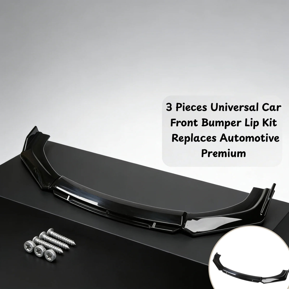 Universele frontspoiler lip kit (3-delig)