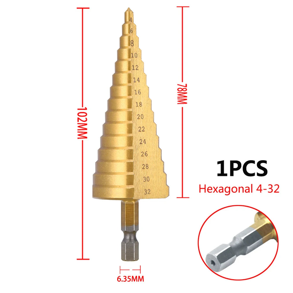Titanium trappenboor set (4–32 mm)