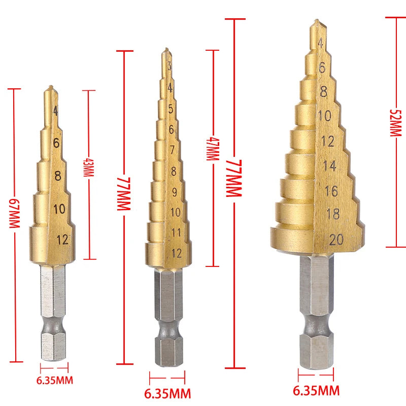 Titanium trappenboor set (4–32 mm)