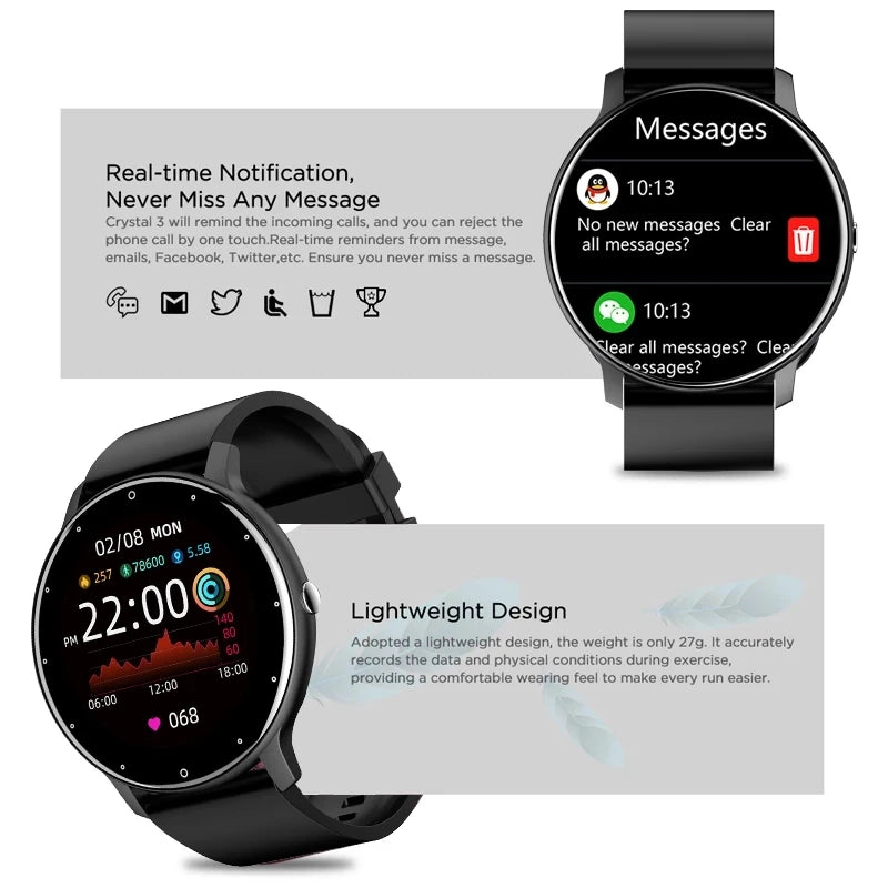 Smartwatch met hartslagmeter en sportfuncties