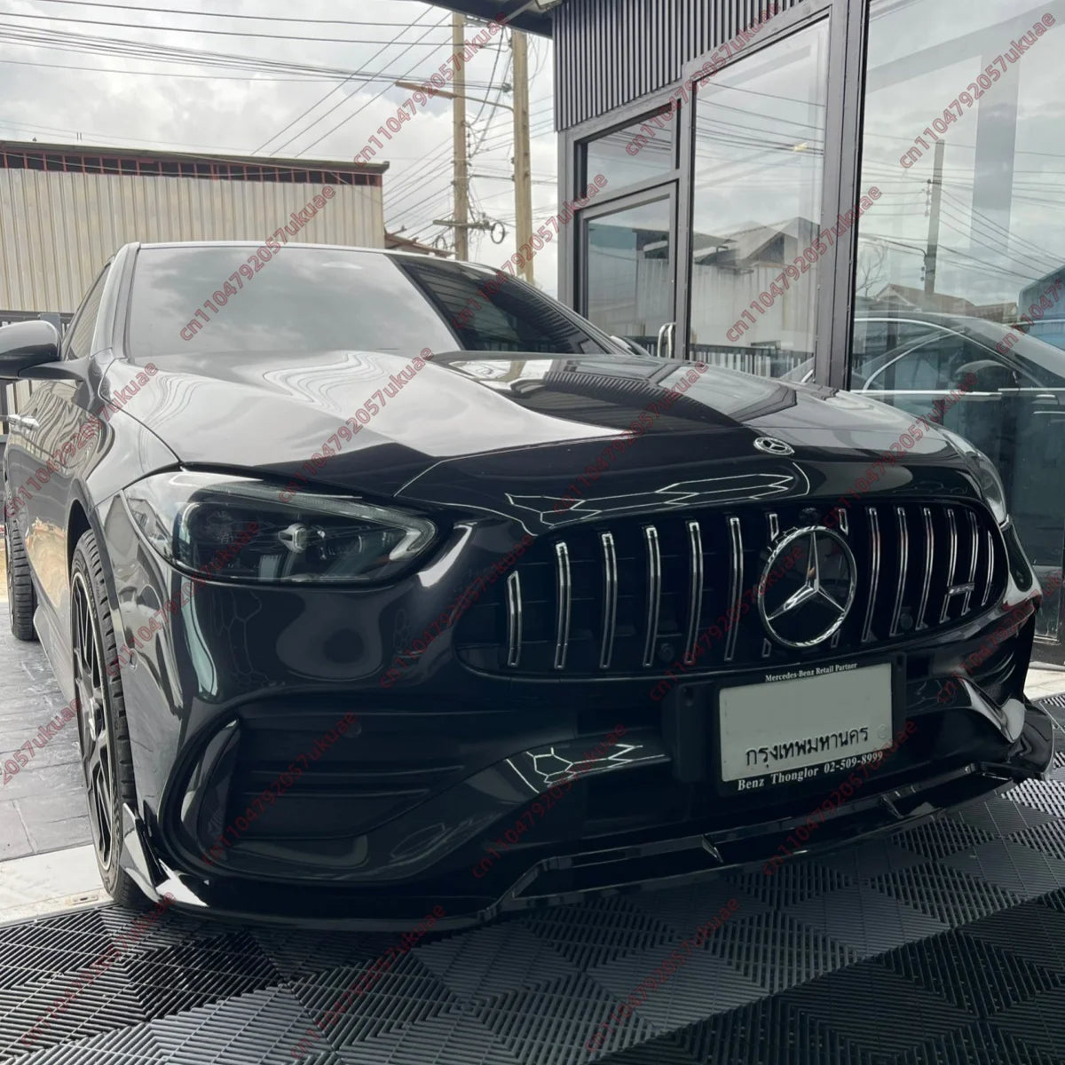 Frontspoiler lip glanzend zwart voor Mercedes C-Klasse W206 AMG-Line (2021+)