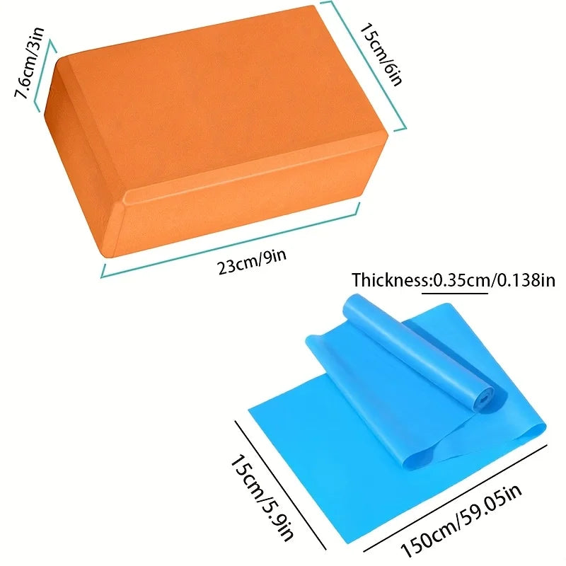 Yogablokken set met stretchband