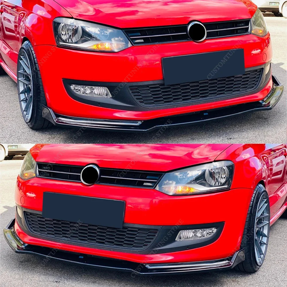 Frontspoiler lip (3-delig) voor VW Polo 5 6R (2009–2013)
