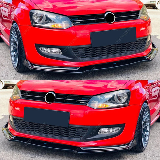 Frontspoiler lip (3-delig) voor VW Polo 5 6R (2009–2013)