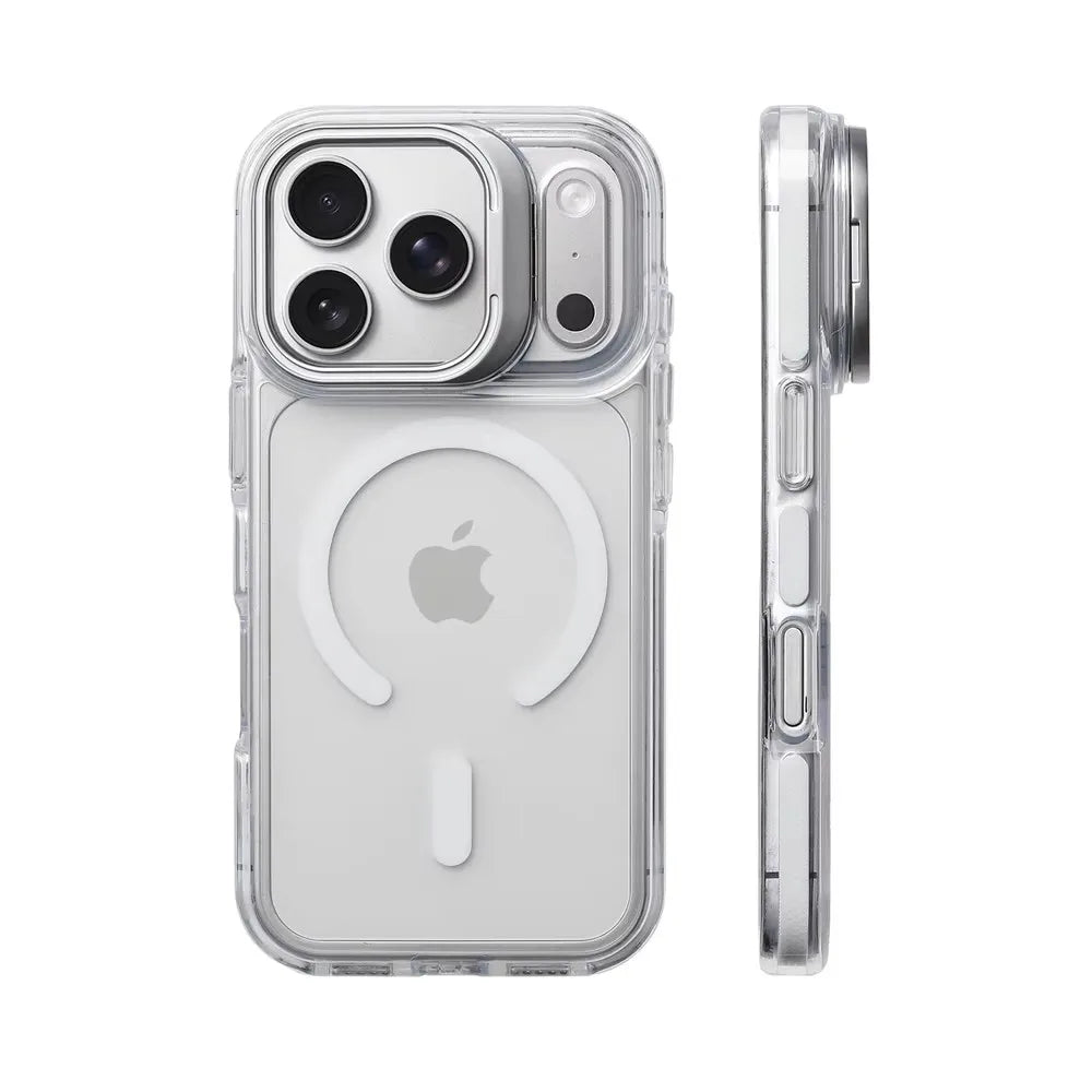 Transparant MagSafe-bumperhoesje met standaard – iPhone 17 & 18 Pro Max