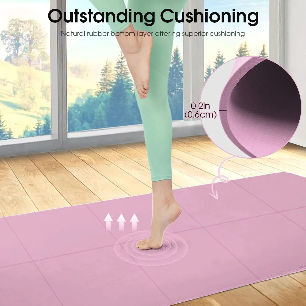 Antislip yogamat (3, 4 of 6 mm)