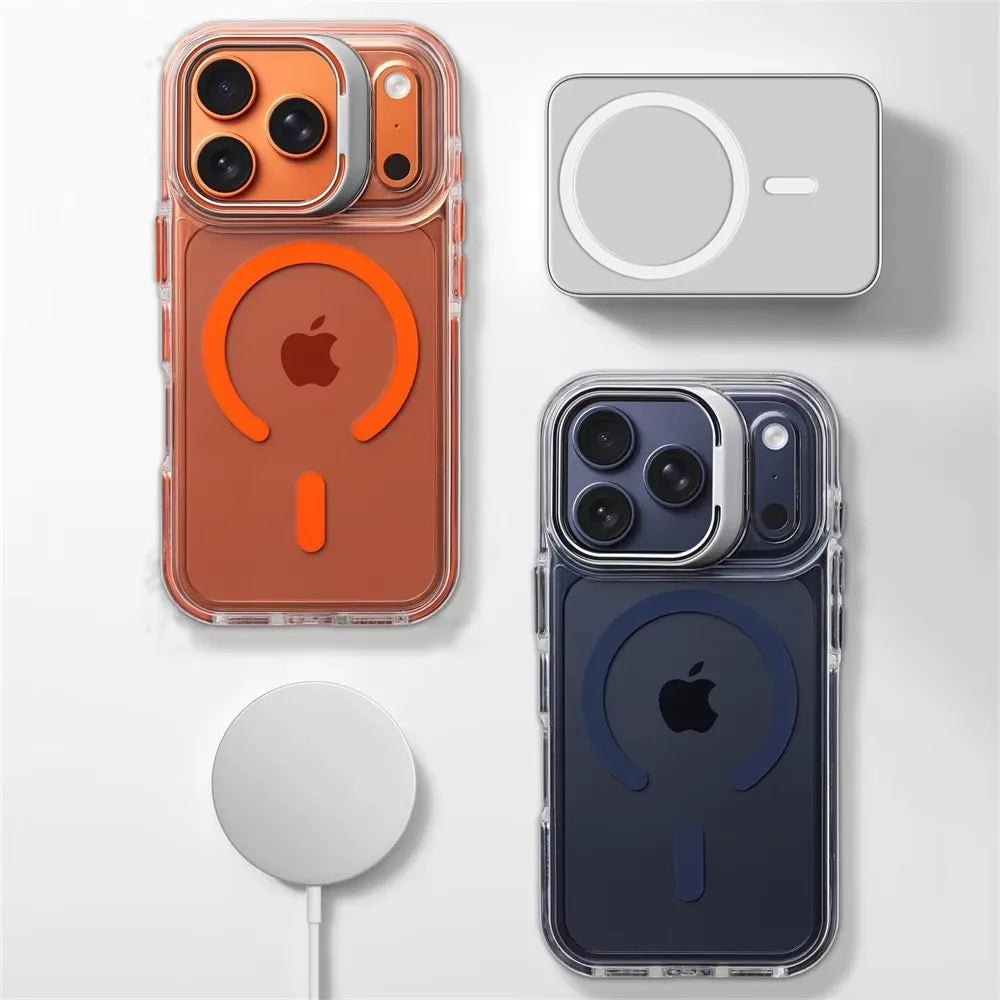 Transparant MagSafe-bumperhoesje met standaard – iPhone 17 & 18 Pro Max