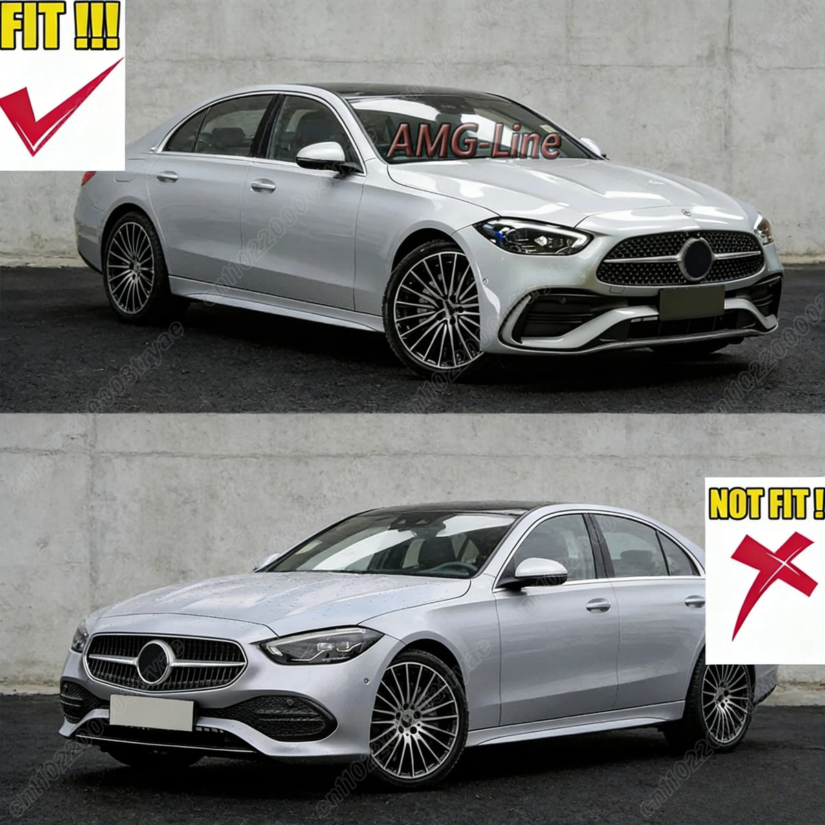 Frontsplitter voor Mercedes C-Klasse W206 C43 AMG / AMG-Line (2022–2024)