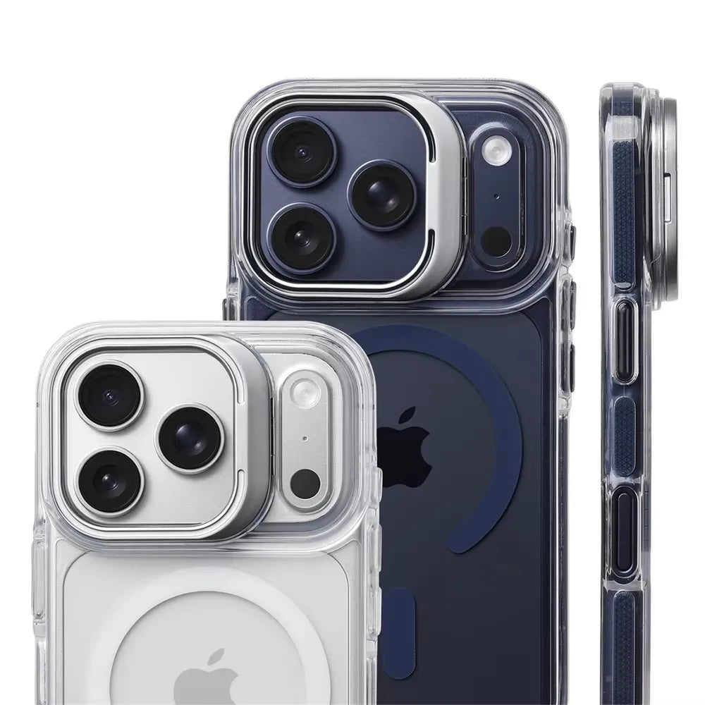 Transparant MagSafe-bumperhoesje met standaard – iPhone 17 & 18 Pro Max