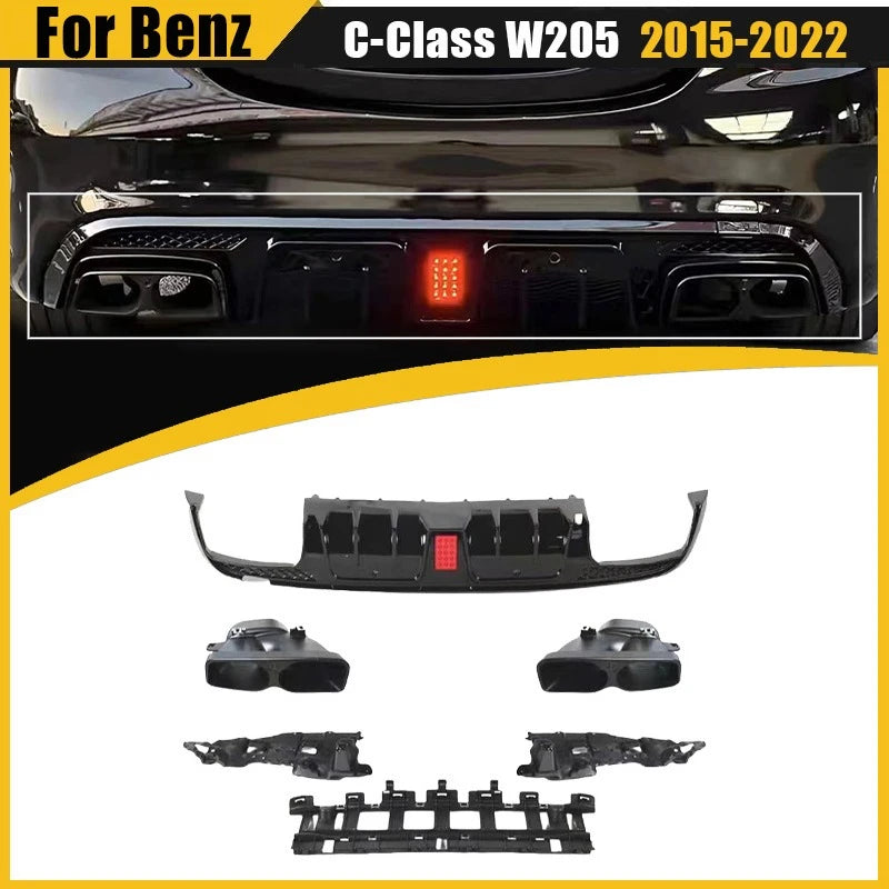 Achterdiffuser voor Mercedes C-Klasse W205 C63/C43 AMG (2015–2022)