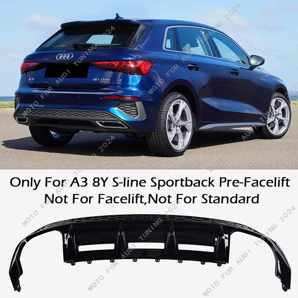 S3-look achterdiffuser voor Audi A3 8Y S-line (2020–2024)