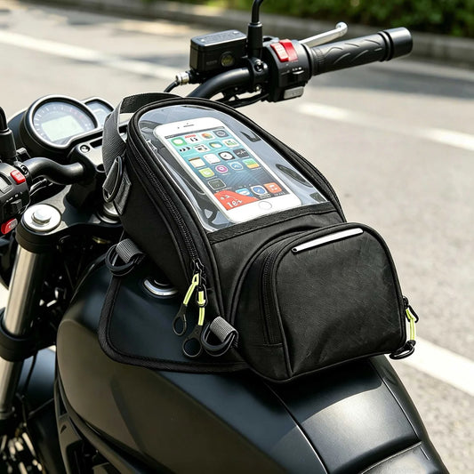 Tanktas voor de motor met touchscreen telefoonvak