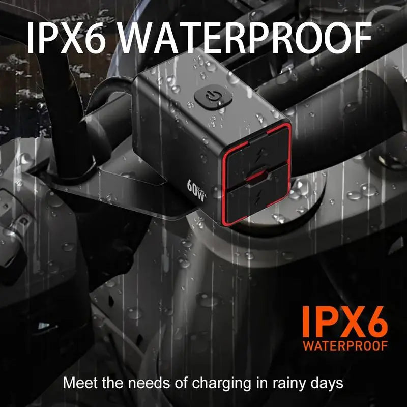 Waterdichte USB-C lader voor het stuur