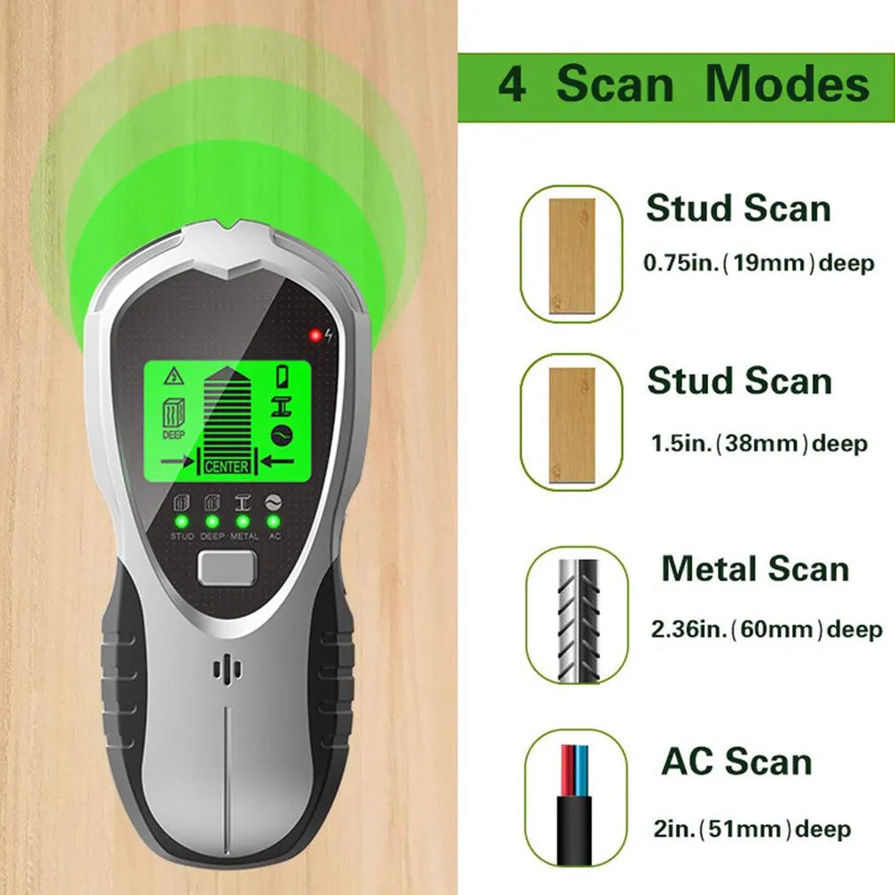 4-in-1 wanddetector (hout, metaal, stroom)