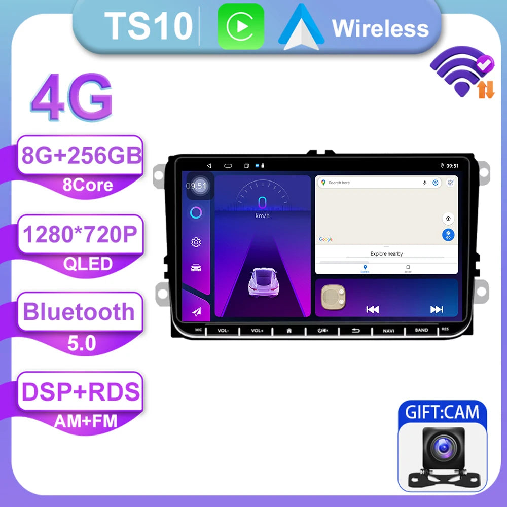 Android-autoradio met CarPlay voor VW Golf 5/6, Polo, Passat, Tiguan & meer