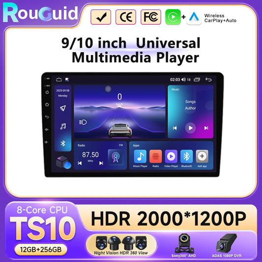 2-DIN Android autoradio met draadloze CarPlay (9"/10")