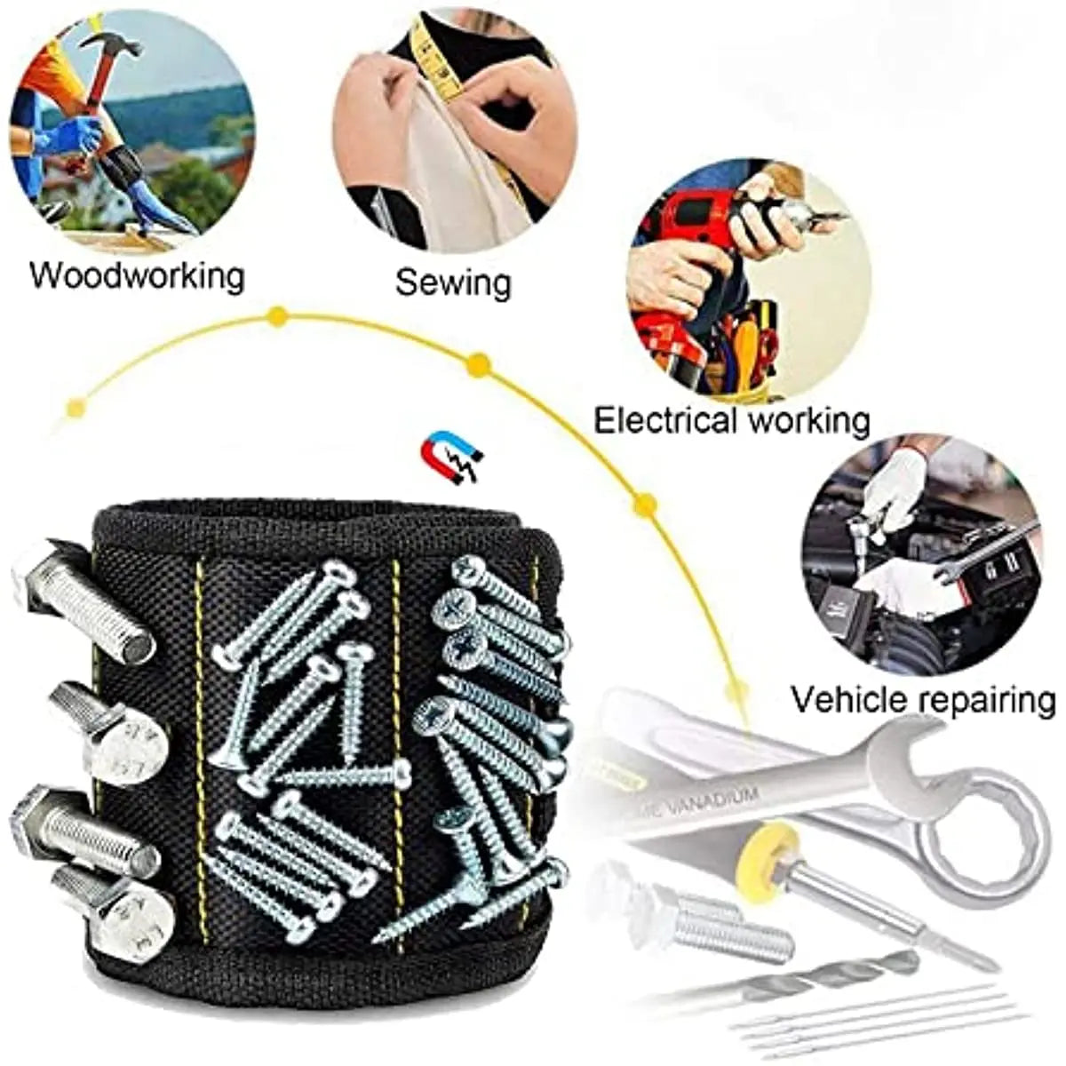 Magnetische polsband voor schroeven en bits