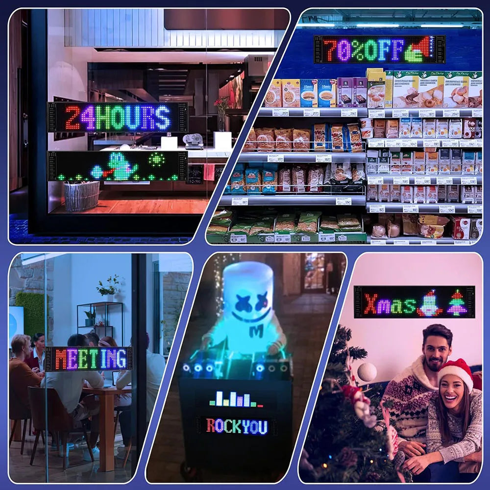 LED pixelscherm voor de auto met app (emoji's & teksten)