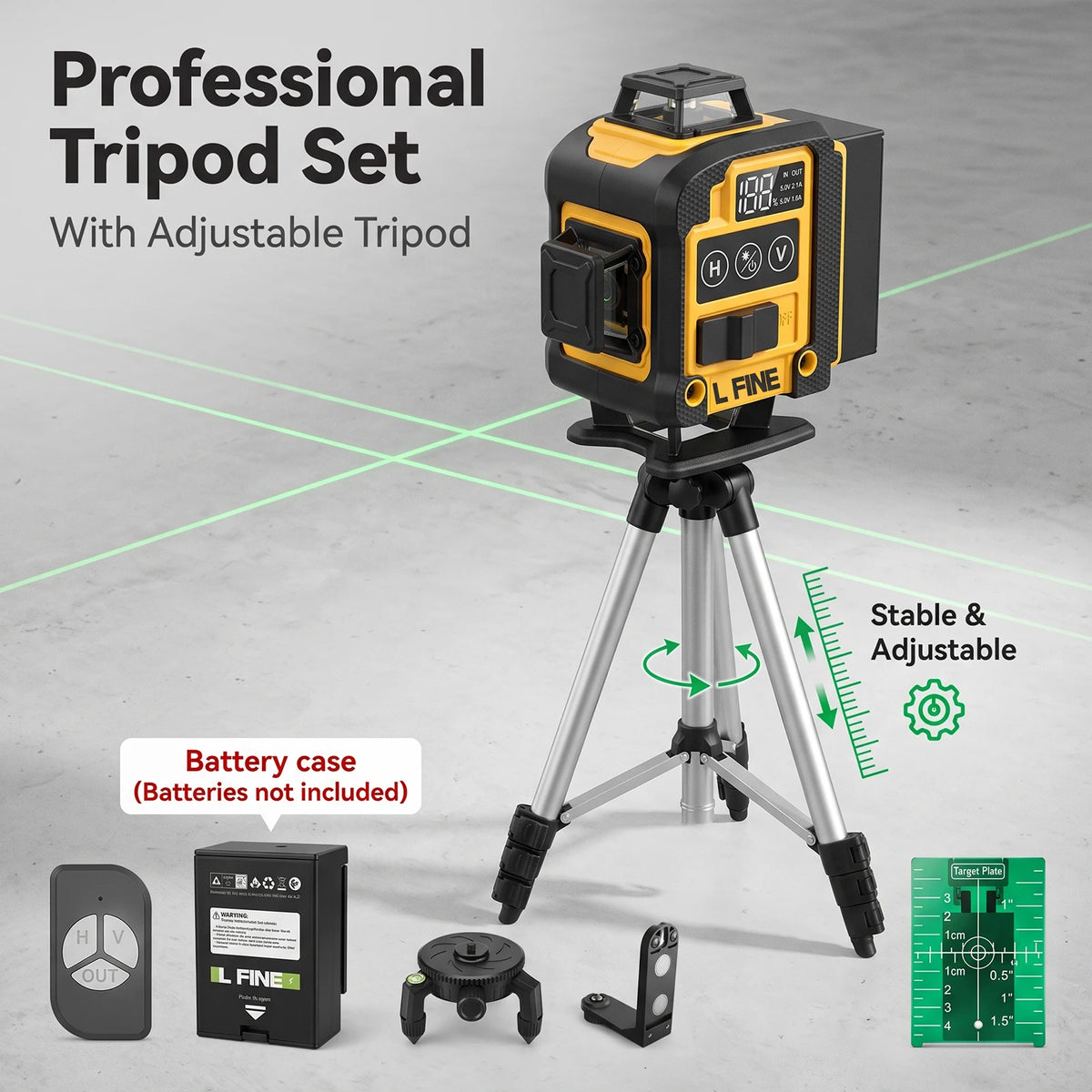3D kruislijnlaser 16 lijnen, groen (360°)