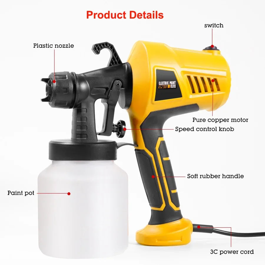 Elektrisch verfspuitpistool 800 ml (500W)