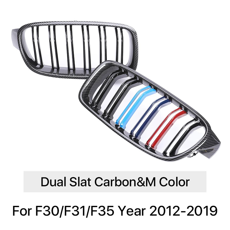 Dubbele sportgrille in carbonlook voor BMW 3-serie F30/F31 (2012–2018)