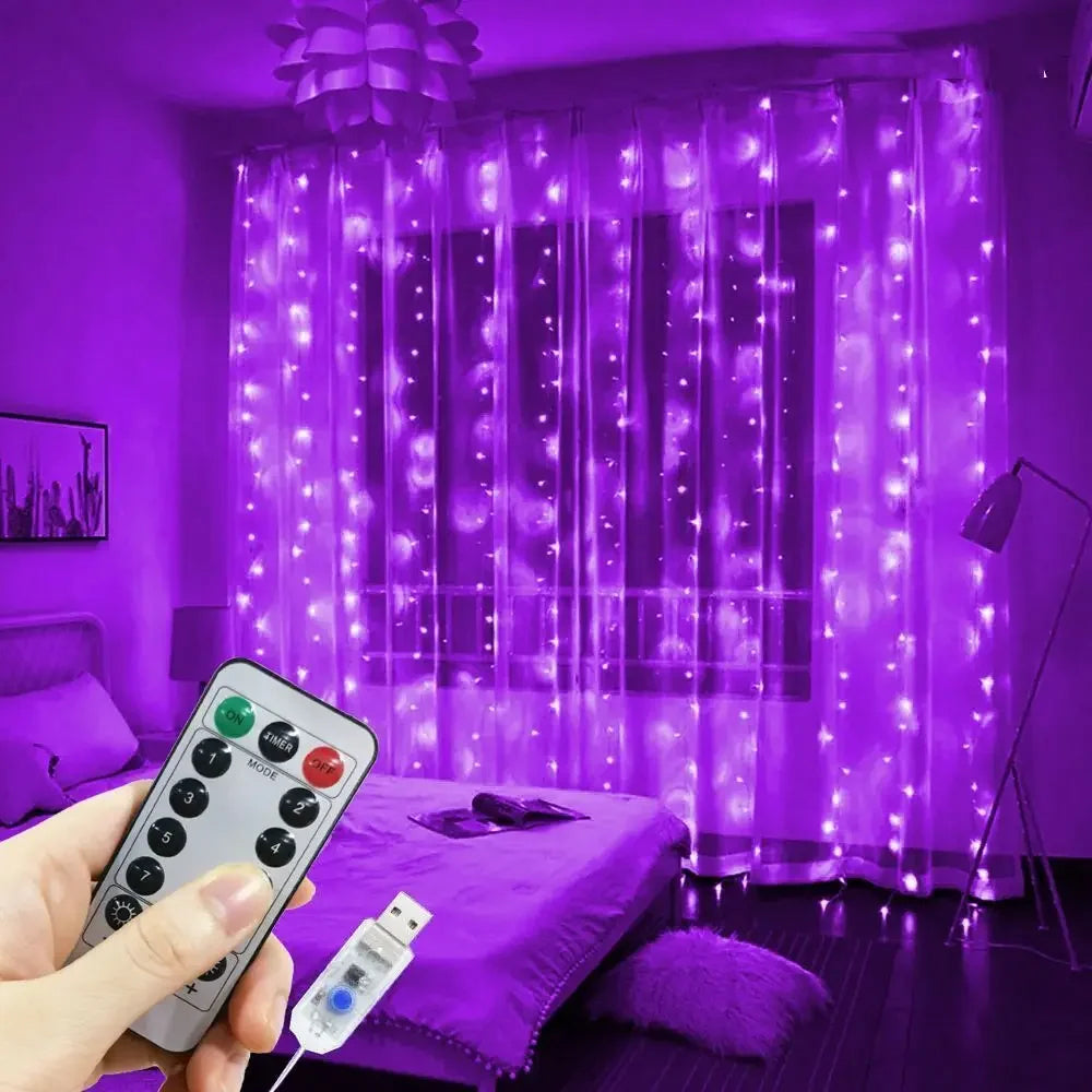 LED-gordijnlampjes met afstandsbediening (USB)