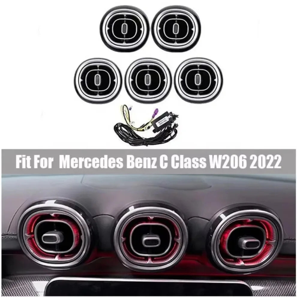 LED turbine-ventilatieroosters met sfeerverlichting voor Mercedes C-Klasse W206