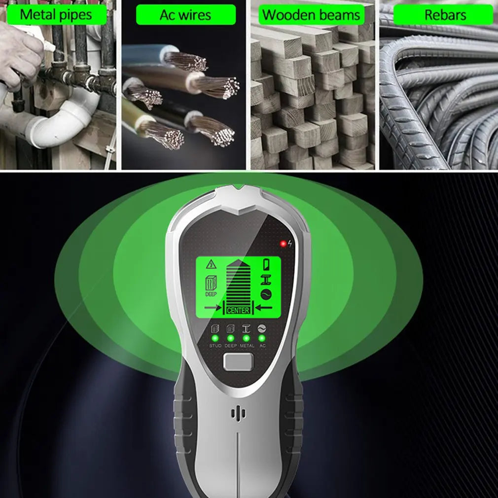4-in-1 wanddetector (hout, metaal, stroom)