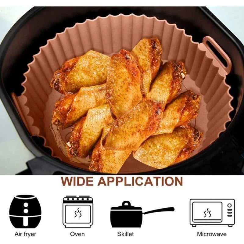 Herbruikbare siliconen airfryer-bakjes