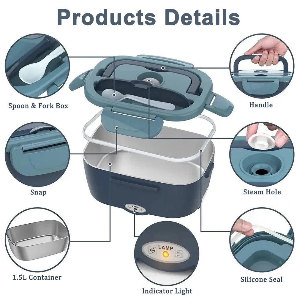 Elektrische verwarmde lunchbox 1,5 liter