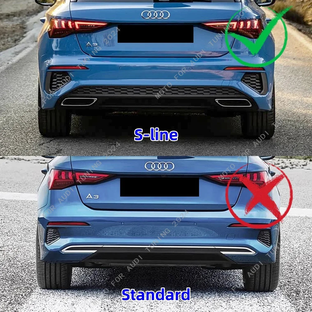 S3-look achterdiffuser voor Audi A3 8Y S-line (2020–2024)
