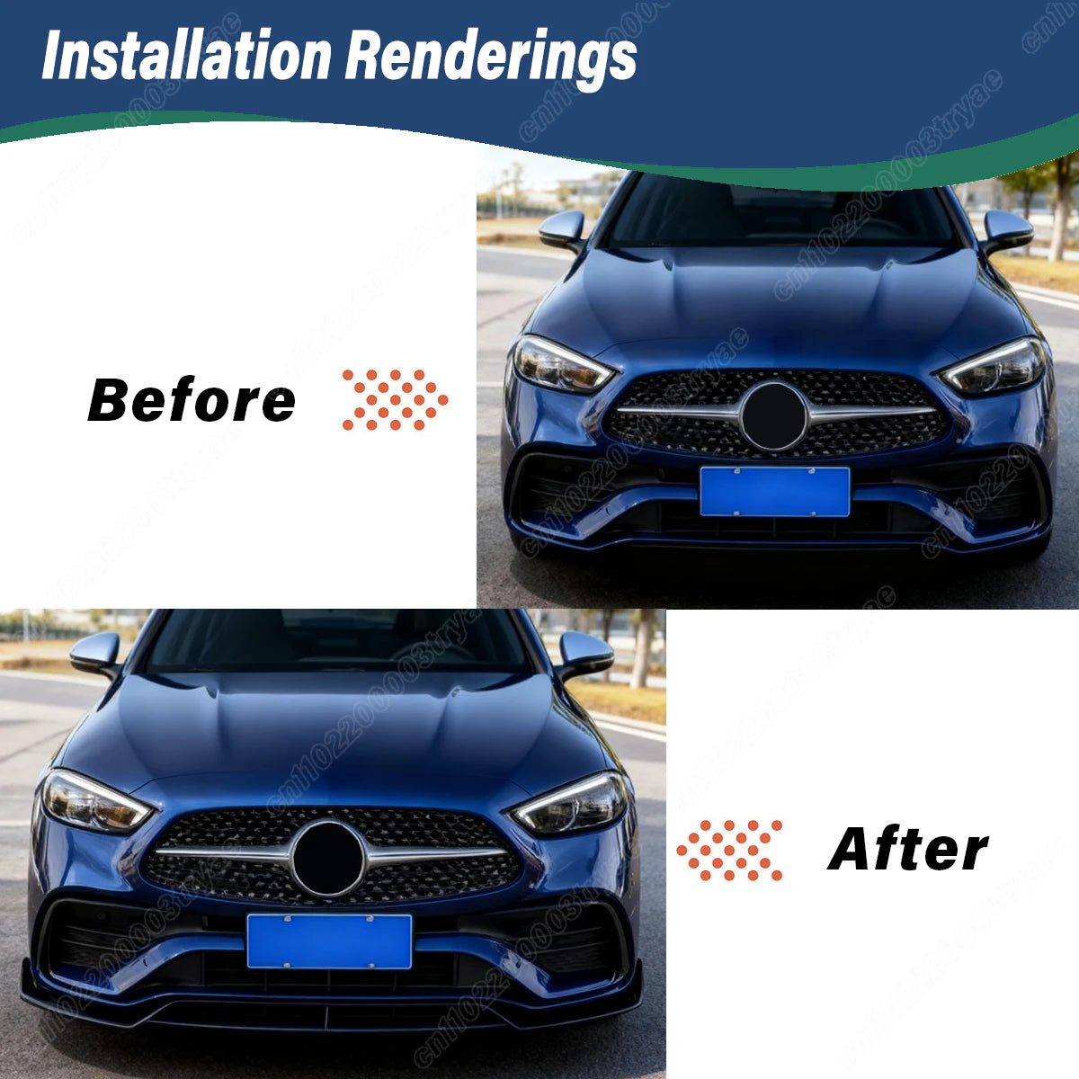Frontsplitter voor Mercedes C-Klasse W206 C43 AMG / AMG-Line (2022–2024)