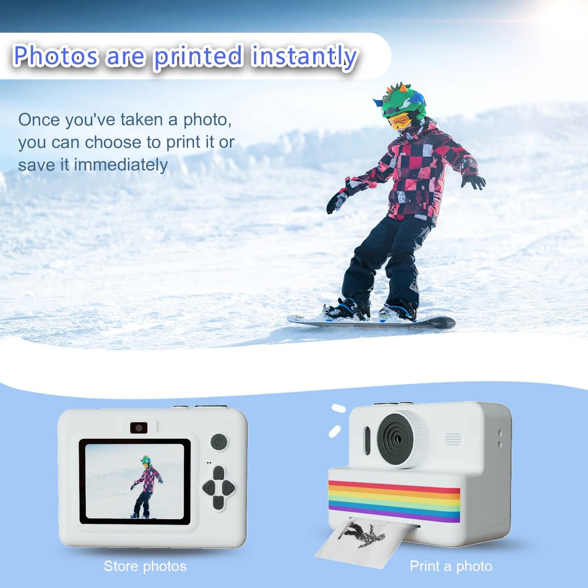 Kindercamera met directe fotoprinter