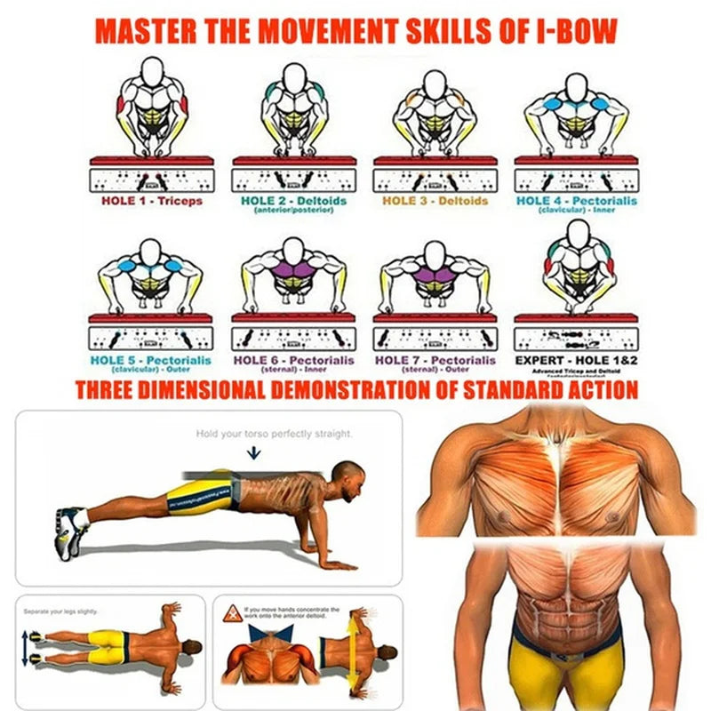 Multifunctioneel push-up board met handvatten