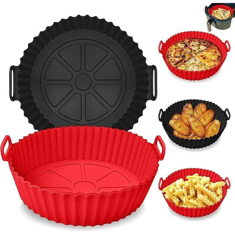 Herbruikbare siliconen airfryer-bakjes