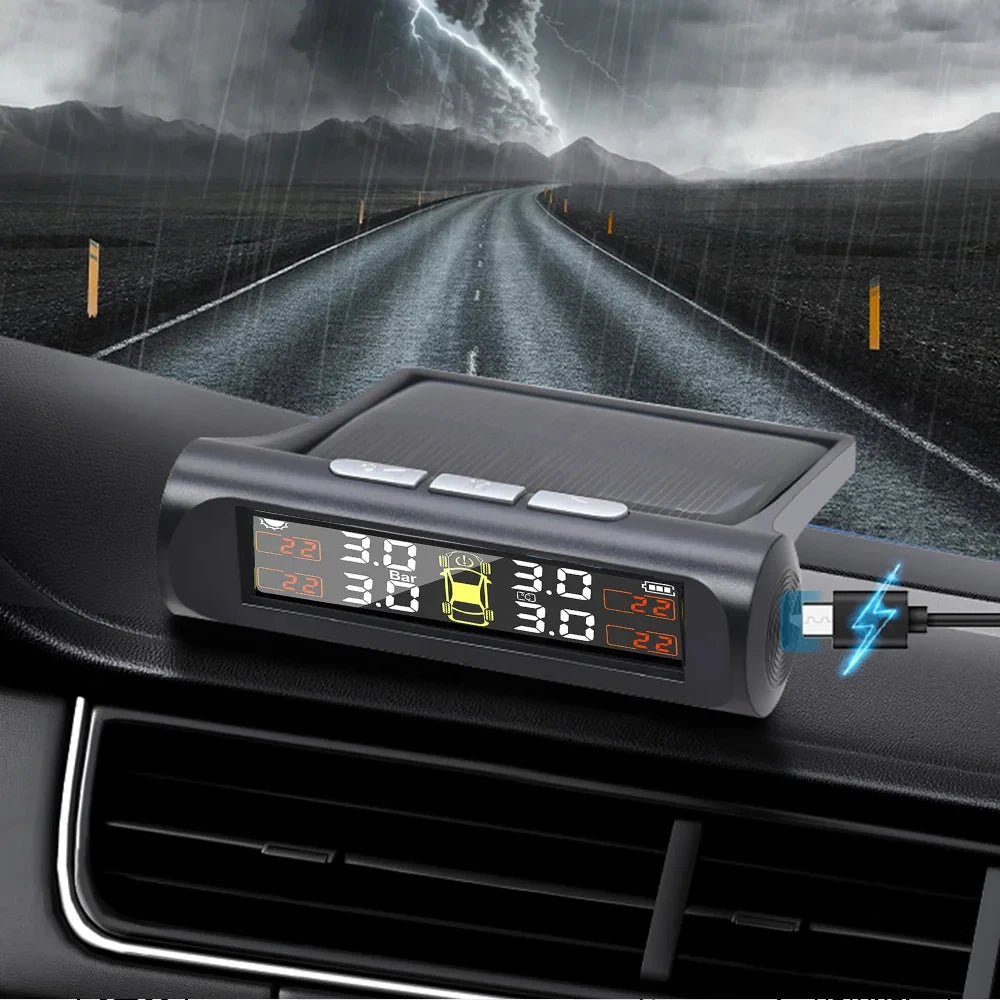 Bandenspanningsmeter op zonne-energie (TPMS)