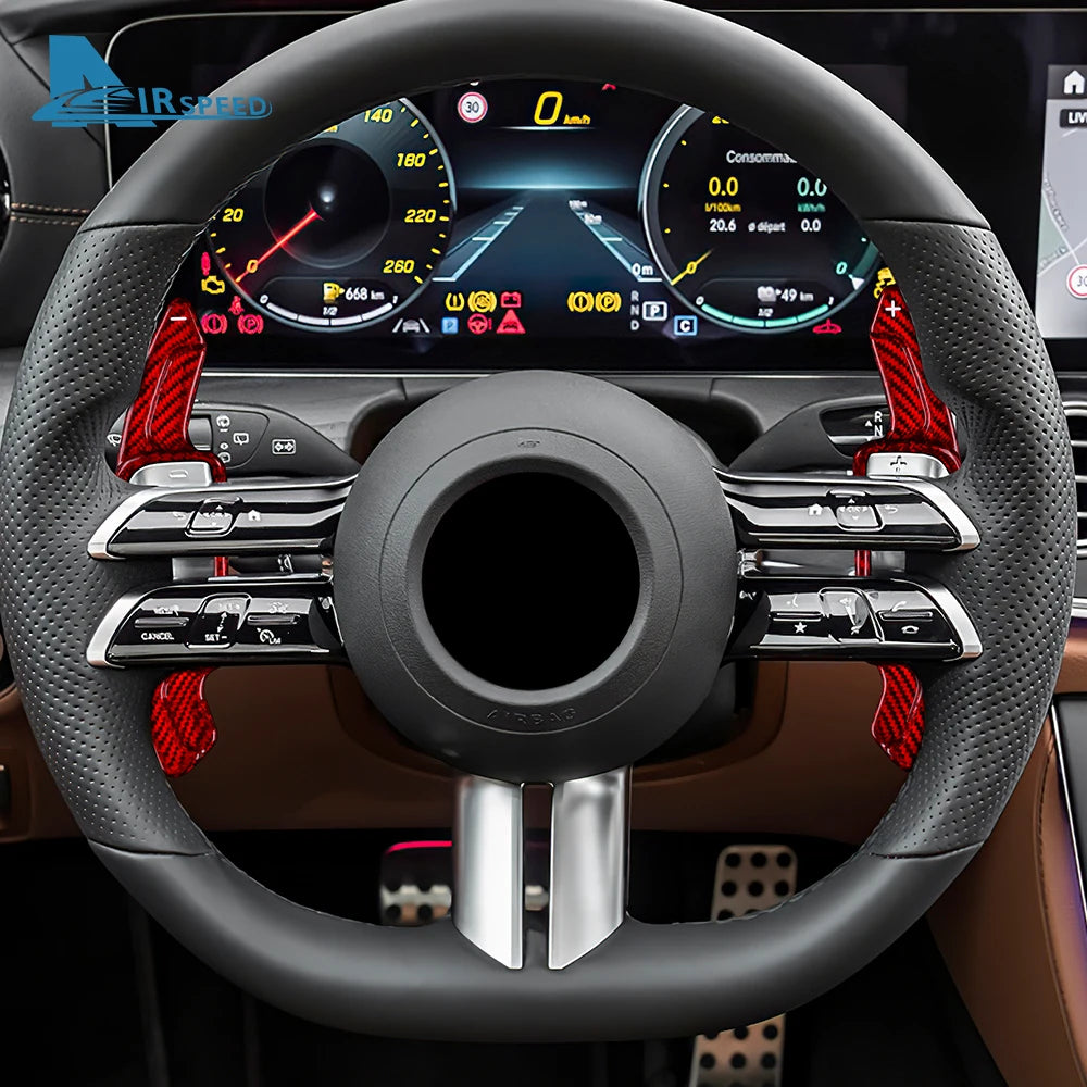 Echte carbon schakelflippers voor Mercedes C-Klasse W206, E & S-Klasse