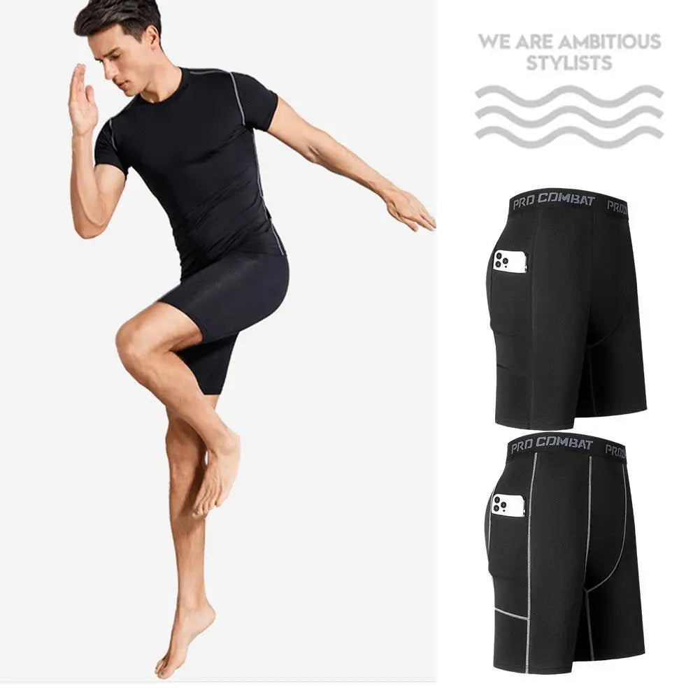 Compressieshort heren met zak