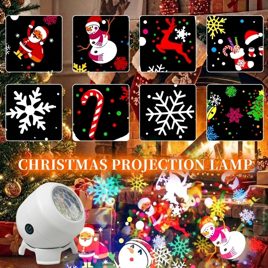 Draaiende kerst- en sneeuwvlokprojector (oplaadbaar)