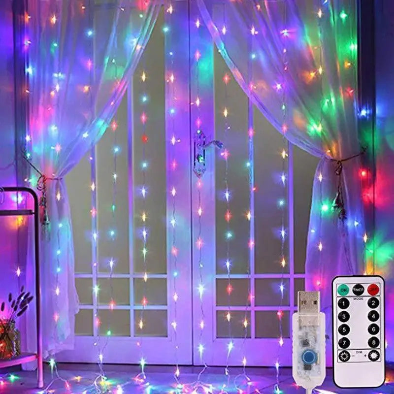 LED-gordijnlampjes met afstandsbediening (USB)