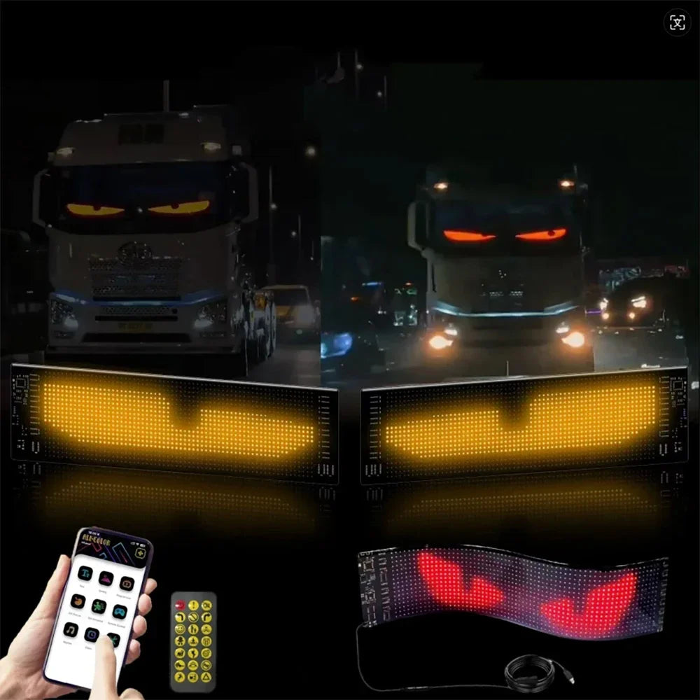 LED pixelscherm voor de auto met app (emoji's & teksten)