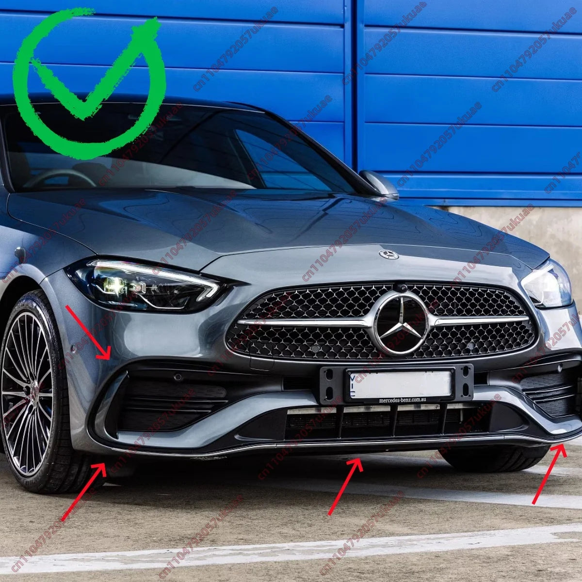 Frontspoiler lip glanzend zwart voor Mercedes C-Klasse W206 AMG-Line (2021+)