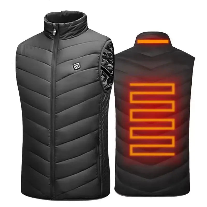 Verwarmde bodywarmer met tot 21 warmtezones (USB)