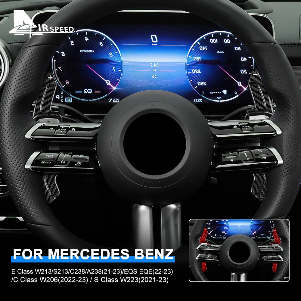 Echte carbon schakelflippers voor Mercedes C-Klasse W206, E & S-Klasse