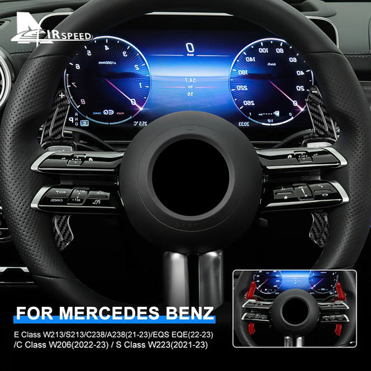 Echte carbon schakelflippers voor Mercedes C-Klasse W206, E & S-Klasse