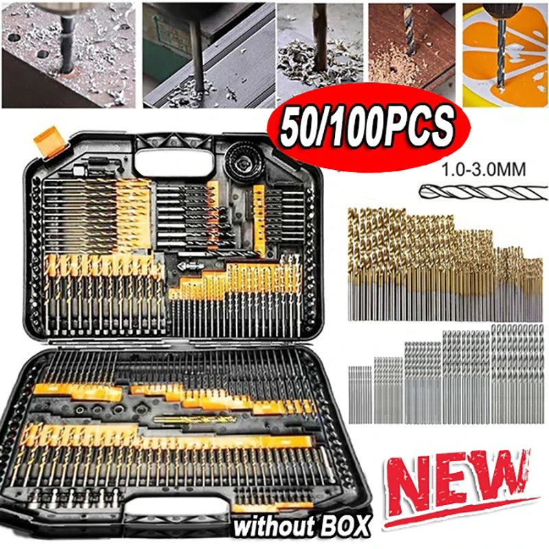 Titanium HSS borenset (50 of 100 stuks)