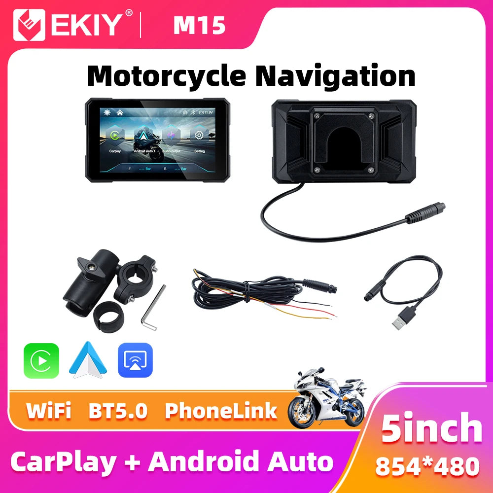 Draadloos CarPlay-scherm voor de motor (5 inch)